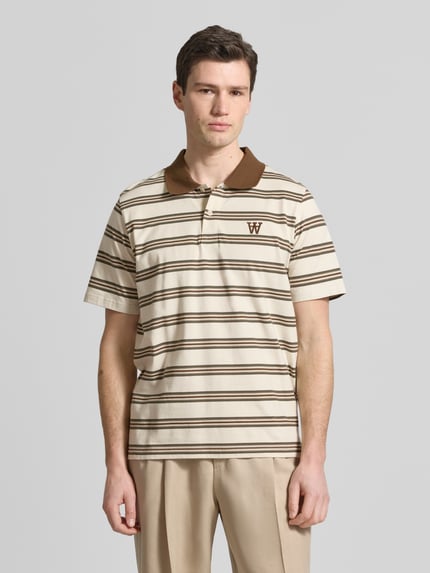 Wood Wood Slim Fit Poloshirt mit Label-Stitching Modell 'Colton' Beige 4