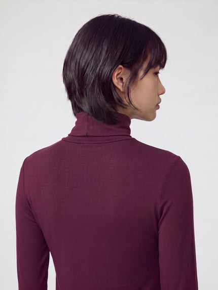 VERO MODA Langarmshirt mit Rollkragen Slim Fit Bordeaux 3