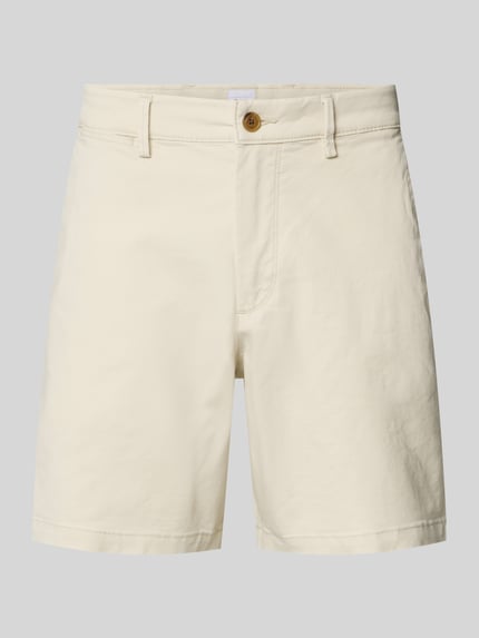 Produktfoto, Shorts mit französischen Eingrifftaschen von GAP aus Baumwoll-Mix mit Stretch-Anteil in Creme, Straight Fit, Knopf-Reißverschluss.