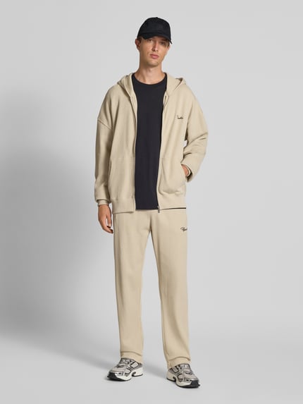 PEGADOR Oversized sweatjack met capuchon en logostitching Ecru - 1