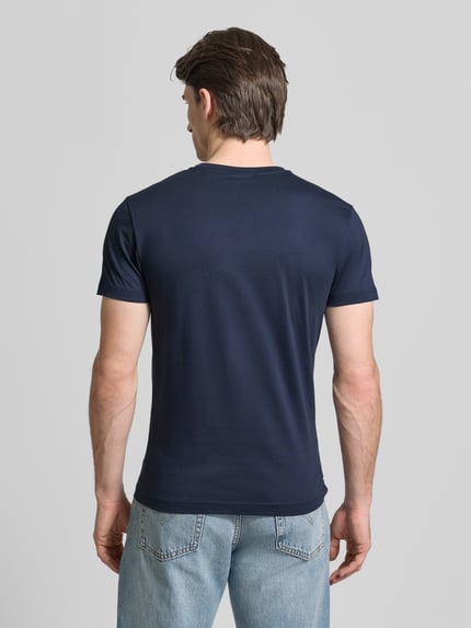 GANT T-shirt met labeldetail Marineblauw - 5