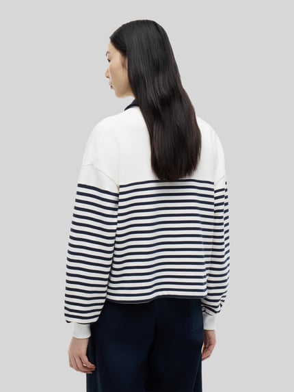 Tommy Hilfiger Relaxed Fit Sweatshirt aus reiner Baumwolle mit Knöpfen Ecru 5