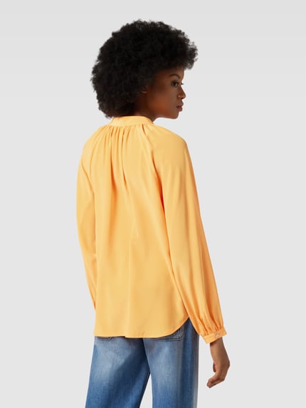 Tonno & Panna Seidenbluse in unifarbenem Design Modell 'Birteton' Orange 5
