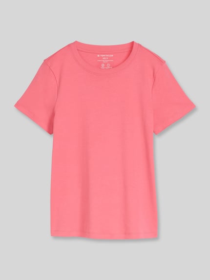 Tom Tailor Regular Fit T-Shirt aus reiner Baumwolle Pink 2