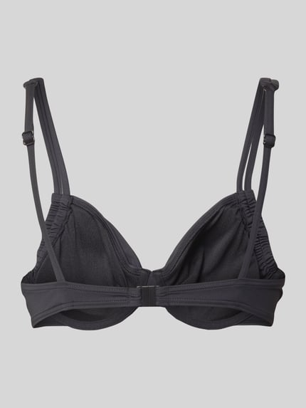 Produktfoto, Bikini-Oberteil mit Raffungen von LASCANA in Schwarz mit Elastischer-Material-Mix, Hakenverschluss und verstellbaren Spaghettiträgern