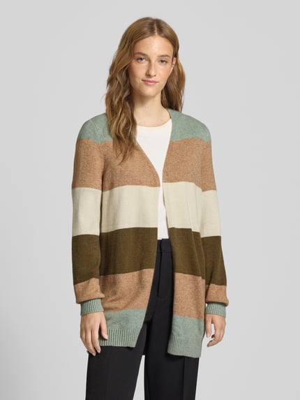 ONLY Regular Fit Cardigan aus Viskose-Mix Modell 'LESLY' Schilf Melange 4
