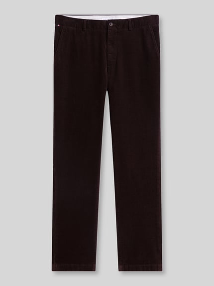 Tommy Hilfiger Slim Fit Cordhose aus Baumwoll-Mix Schoko 2