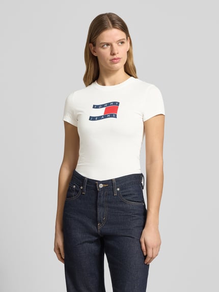 Tommy Jeans Slim Fit T-Shirt aus reiner Baumwolle Weiss 4