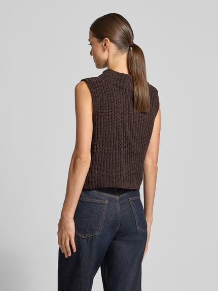 monari Slim Fit Pullunder mit Stehkragen Schoko 5
