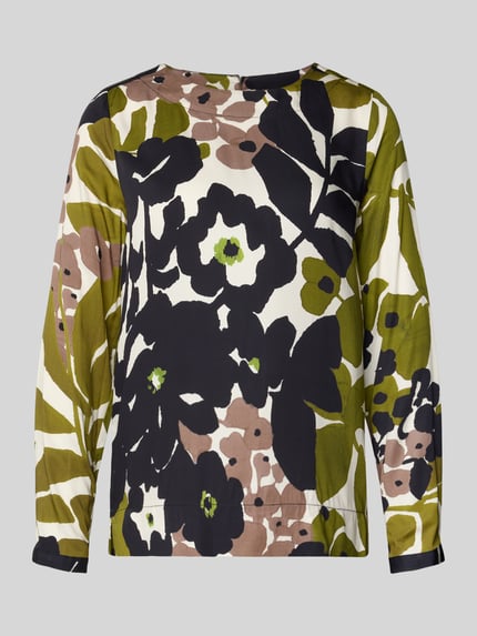 Milano Italy Regular Fit Bluse mit Rundhalsausschnitt Gruen 2