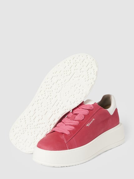 Tamaris Sneakers met labeldetails, model 'Pink' Felroze - 5