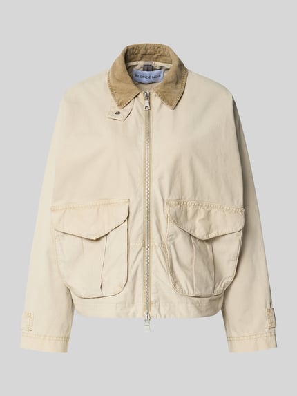 Produktfoto, Jacke mit Zweiwege-Reißverschluss von Blonde No. 8, beżowa, czysta bawełna, luźny krój, widoczny kołnierz, kieszenie boczne