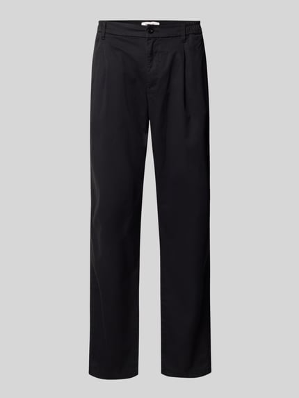 Replay Tapered fit chino met bandplooien, model 'ADHANN' Zwart - 2