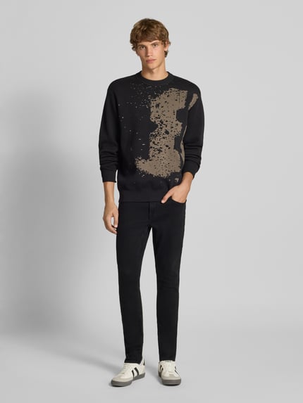 ONLY & SONS Jeansy o kroju slim fit z dodatkiem streczu model ‘Loom’ Czarny 1