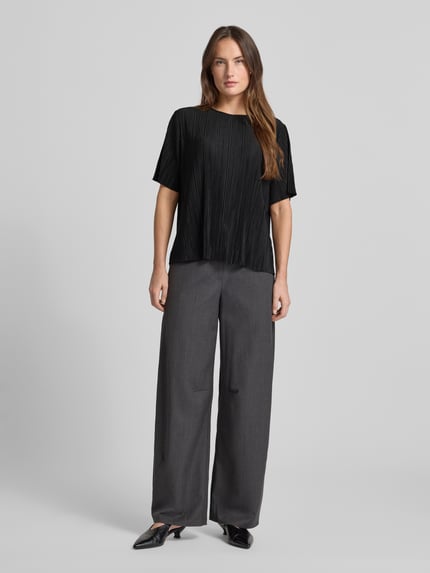 Samsøe Samsøe Relaxed Fit Kurarzm Bluse mit Rundhalsausschnitt Modell 'Uma' Black 1