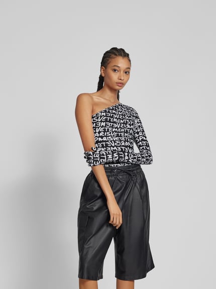 VETEMENTS Shirt met lange mouwen in one-shoulder look Zwart - 4