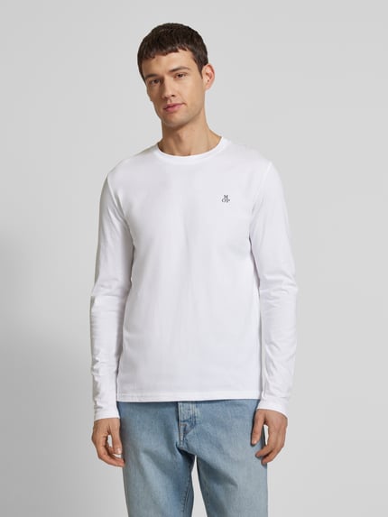 Marc O'Polo Shirt met lange mouwen van katoen met labelprint Wit - 4