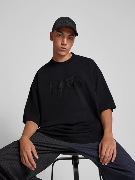 VETEMENTS oversized t-shirt met labeldetail Zwart - 3