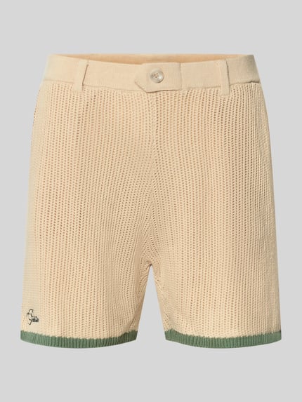PROHIBITED Strickshorts mit Label-Stitching Offwhite 2