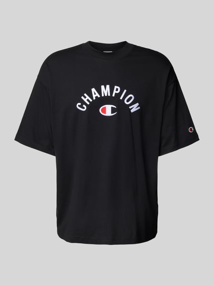 Champion T-shirt o kroju relaxed fit z wyhaftowanym logo Czarny 2