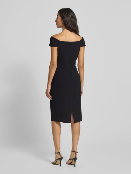 Lauren Ralph Lauren Knielanges Cocktailkleid mit Knoten-Detail Modell 'TAKOTA' Black 5