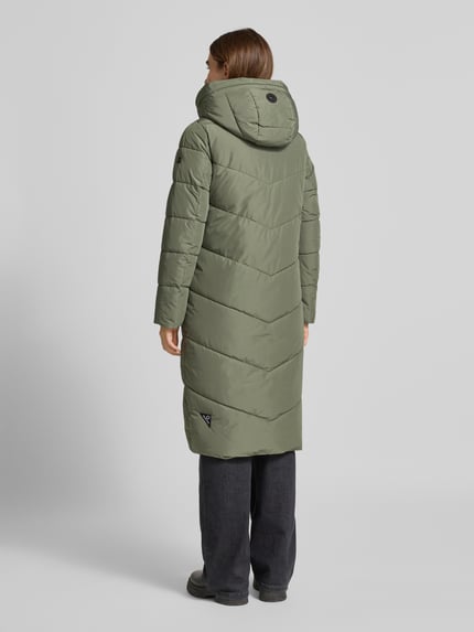 khujo Gewatteerde lange jas met capuchon, model 'TEPLE' Groen - 5