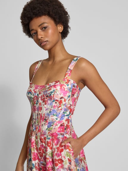 Bardot Abendkleid mit Karree-Ausschnitt Modell 'LILAH' Rose 3