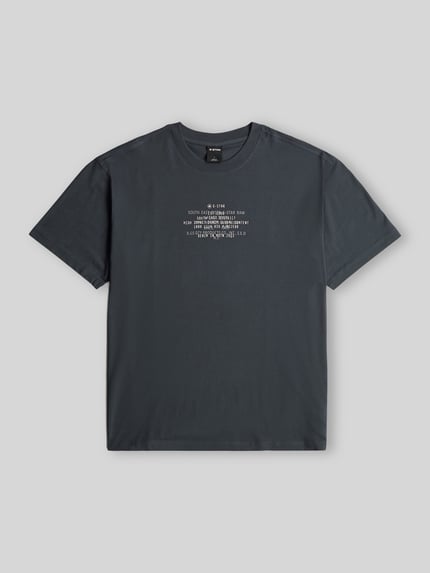G-Star RAW T-shirt z centralnym nadrukiem z logo Ciemnoniebieski 2