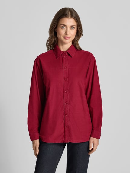 Christian Berg Woman Regular Fit Bluse aus Feincord Rot 4