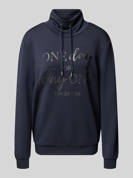 Soyaconcept Bluza ze stójką i tunelem model ‘BANU’ Granatowy 2