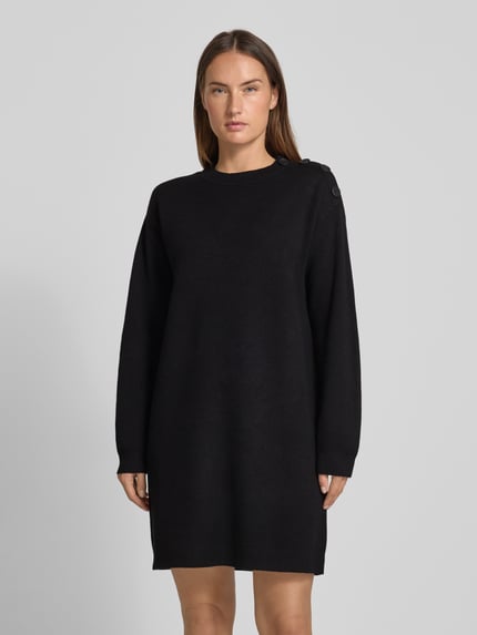 VERO MODA Soepele gebreide jurk van viscosemix, model 'SABA' Zwart - 4