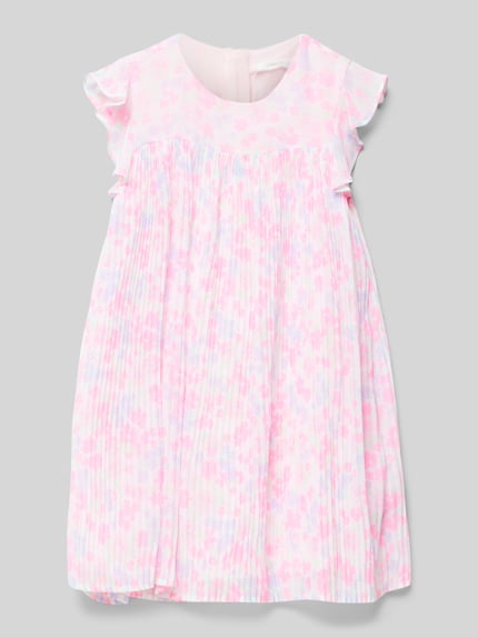 s.Oliver RED LABEL A-Linie Plissee-Kleid mit Volant-Ärmel Rosa 1