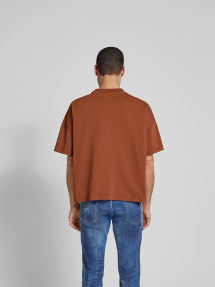 Bonsai t-shirt o kroju oversized z detal z logo Średniobrązowy 5