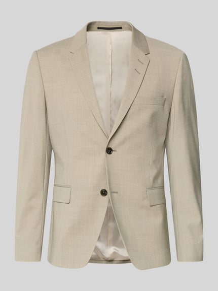 Productfoto, Regular Fit Anzugjacke met wolmix model 'Jamie' van Tiger Of Sweden, beige tint, twee knopen, reverskraag, klepzakken, elastisch materiaal