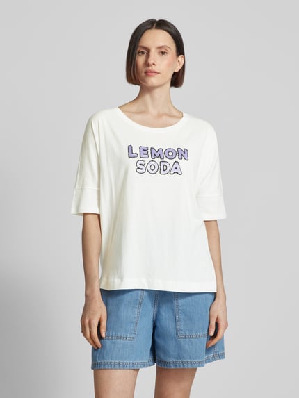 LIEBLINGSSTÜCK T-Shirt mit Paillettenbesatz Modell 'Dacina' Offwhite 4