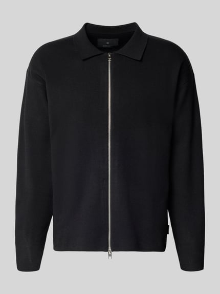 JACK & JONES Premium Gebreid jack met tweewegsritssluiting, model 'BRADFORT' Zwart - 2