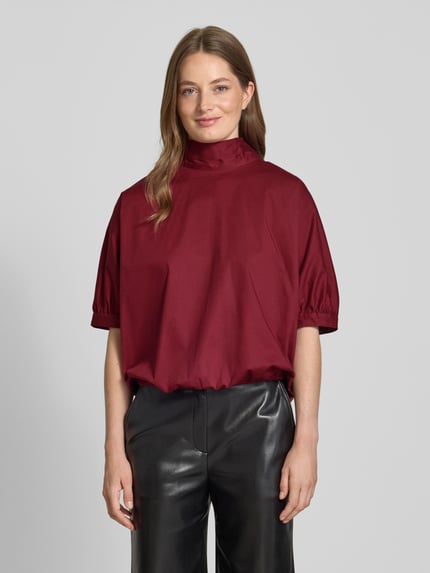 Emily Van den Bergh Regular fit strikblouse met 1/2-mouwen Bordeaux - 4