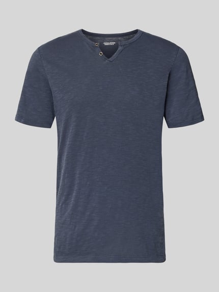 JACK & JONES T-shirt van katoen Model 'SPLIT' Donkerblauw - 2