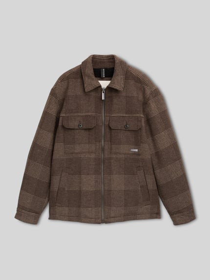 Tom Tailor Regular fit overhemdjack met wol Beige - 2