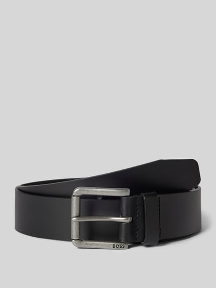 BOSS Leren riem met doornsluiting, model 'Joris' Zwart - 1