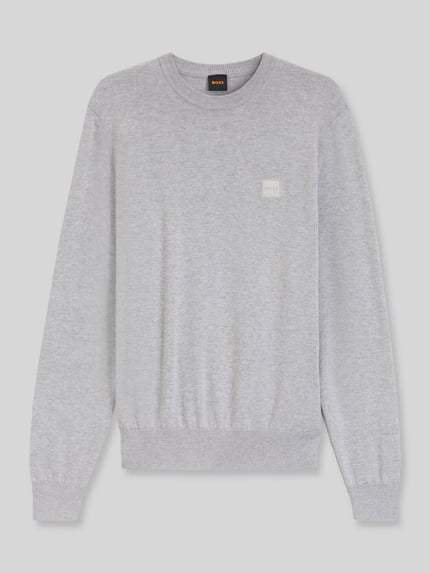 BOSS Orange Regular Fit Pullover aus Baumwoll-Kaschmir-Mix Modell 'Kanovano' Hellgrau Melange 2