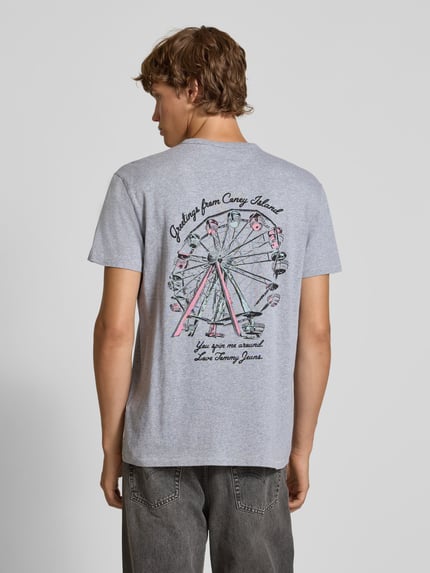 Tommy Jeans Regular Fit T-Shirt aus reiner Baumwolle Hellgrau Melange 4