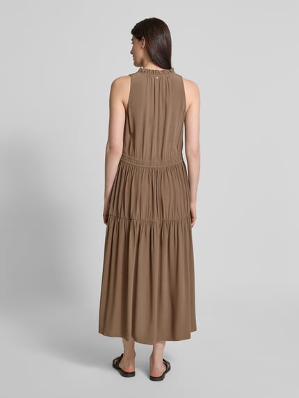 MOS MOSH Maxi-jurk met tuniekkraag, model 'Sabri' Zand gemêleerd - 5