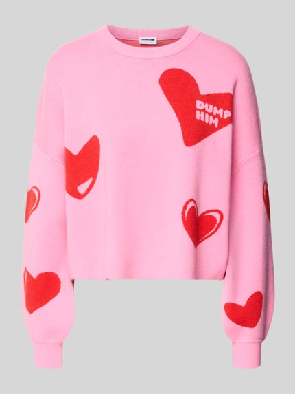 NOISY MAY® Oversized Strickpullover aus Viskose-Mix Modell 'SHYLA' Rosa Melange 2