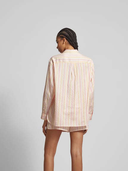 Lala Berlin Overhemdblouse van pure viscose Abrikoos gemêleerd - 5