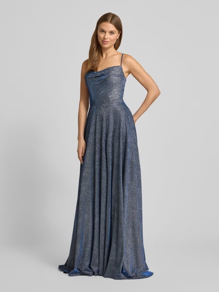 LUXUAR FASHION Abendkleid mit Spaghettiträger Blau 1