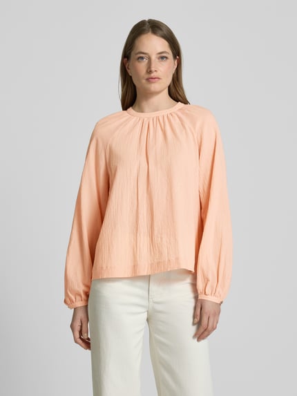 Scotch & Soda Regular fit blouse met druppelvormige hals Abrikoos - 4