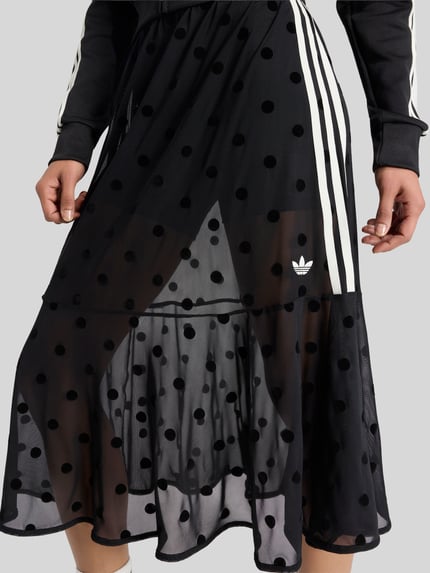 adidas Originals Przezroczysta spódnica midi w grochy Czarny 3