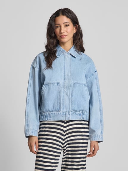 Moves Jeansjack met blinde knoopsluiting, model 'Sikorie' Jeansblauw - 4