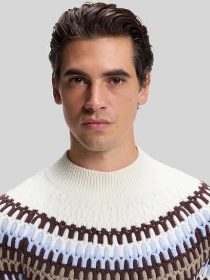 BOSS Pullover aus Wolle mit Mock Neck Offwhite 3
